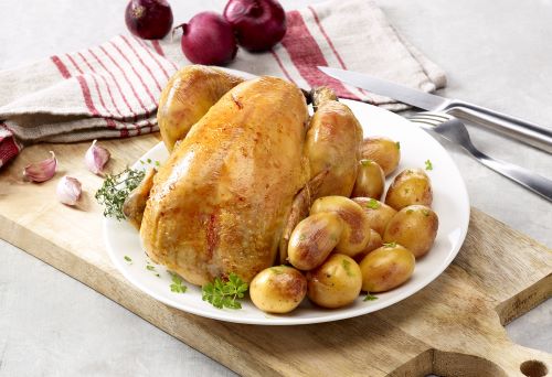 Recette de poulet Ker Chant Poulet rôti accompagné de pommes de terre